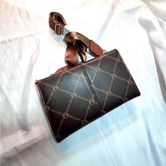 Valentino Orlandi Crossbody Clutch Brown & Gold Hardware, Turn Lock Guitar Strap - Picture 16 of 16